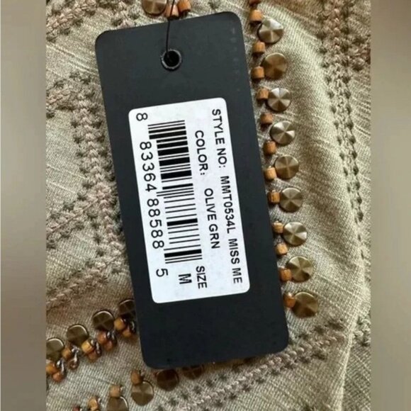 Miss Me Top with Crossover Back & Beading Detail - NWT - Picture 7 of 7